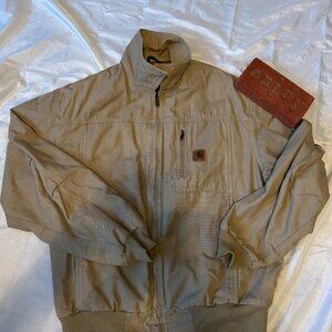 Carhartt Insolated Tan Zip-Up Bomber Wylie Mens Jacket Size Large (J183-GKH)
